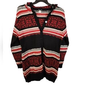 Vintage Venus long sleeve button up cardigan with hood / hoodie Size XL